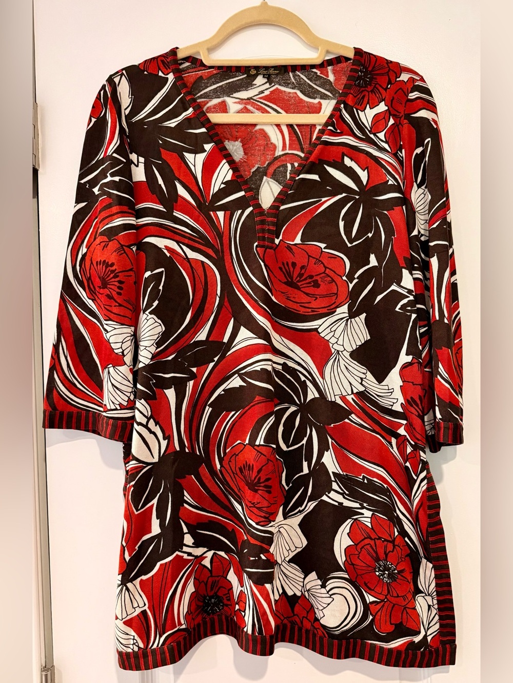 Loro Piana 100% Silk Floral Tunic Top IT42 Italy